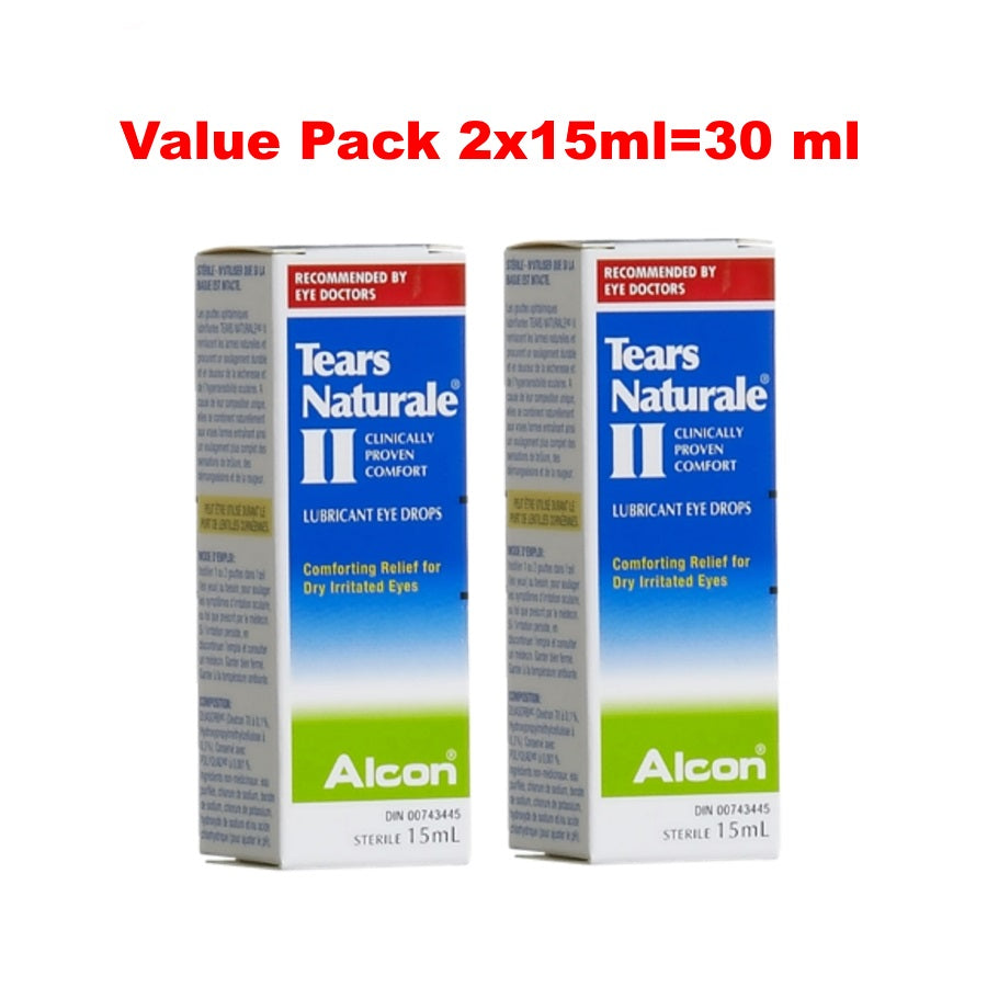 Alcon Tears Naturale II Polyquad Lubricant Eye Drops 2x15ml
