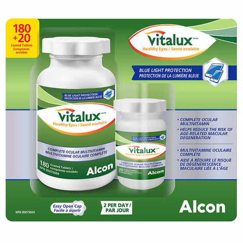 VITALUX HEALTHY EYES OCULAR MULTIPLE VITAMIN -MINERAL 180 + 20 Caplets