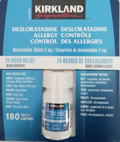 Kirkland Signature Desloratadine Allergy Control (Generic Aerius) 5mg 180 Tablets