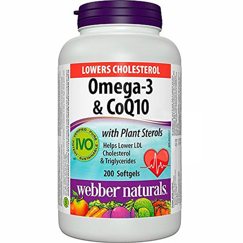 Webber Naturals® Omega 3 & CoQ10 with plant sterols -- 200 Softgels